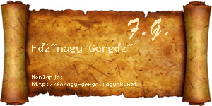 Fónagy Gergő névjegykártya